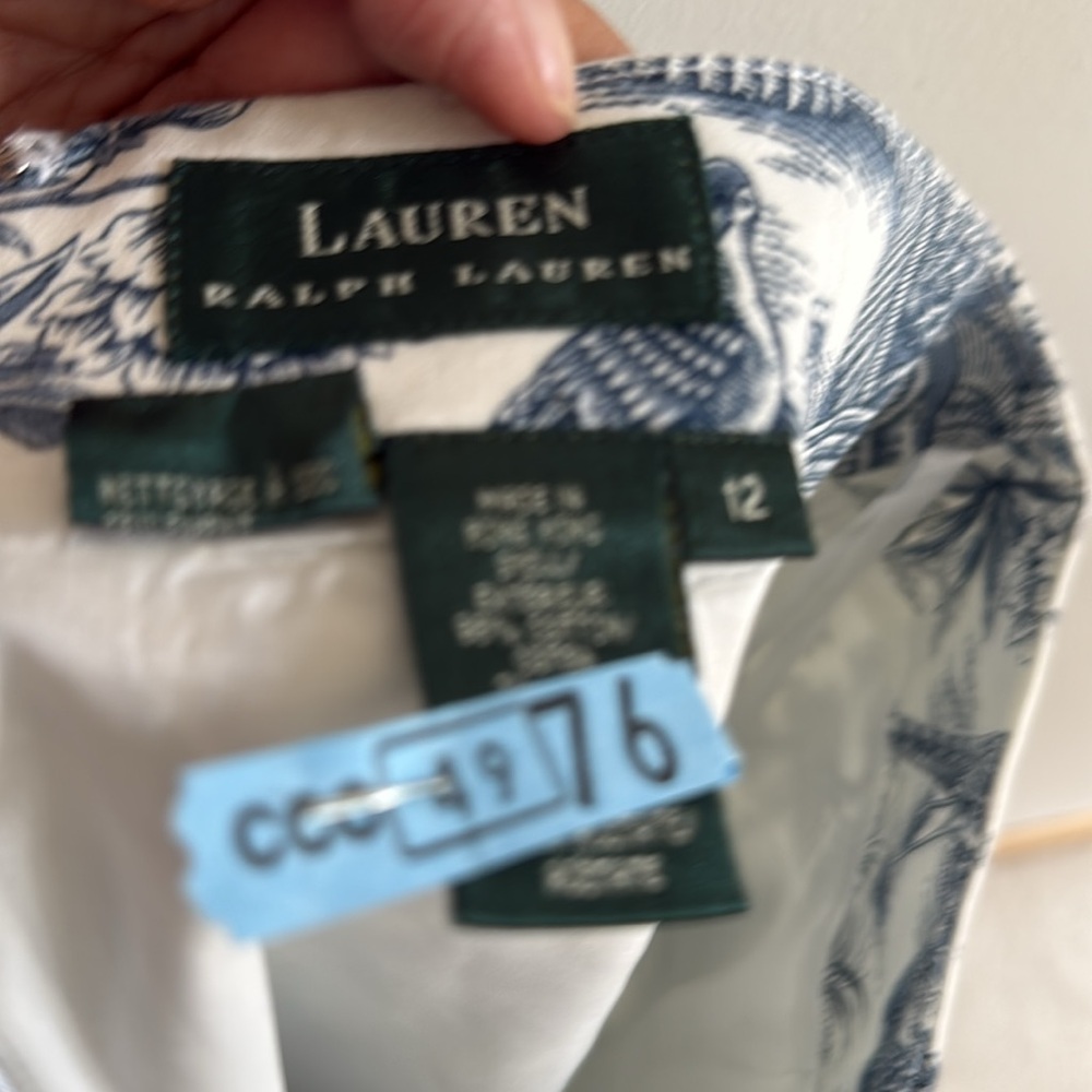 Ralph Lauren Blue and White Patterned Skirt - Picture 2 of 5